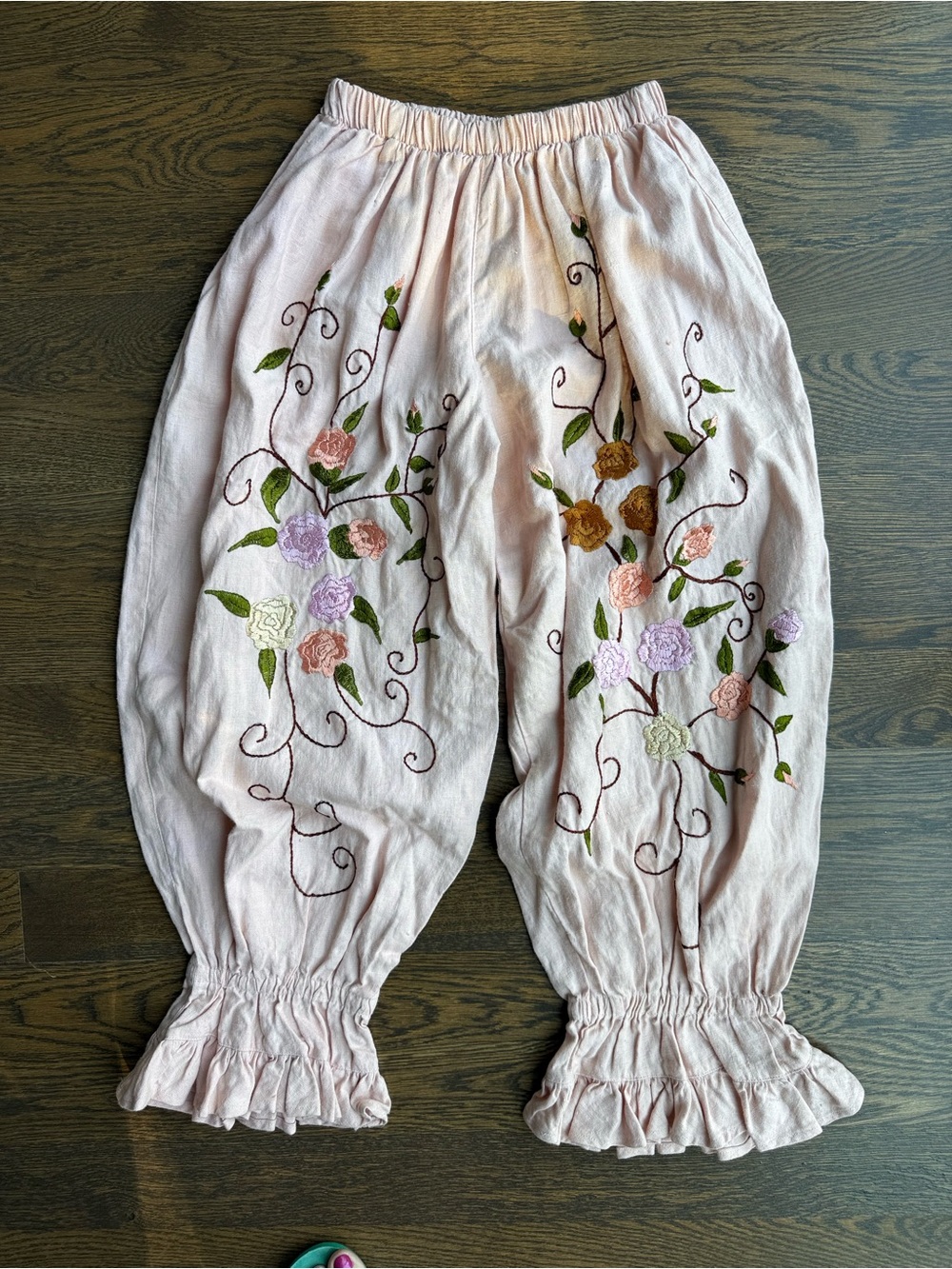 Magnolia Pearl RARE VINTAGE Pink Floral Embroidered Bloomers One Size EUC